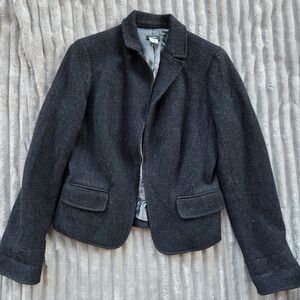 J. Crew Charcoal Tweed Wool Blazer Size 8